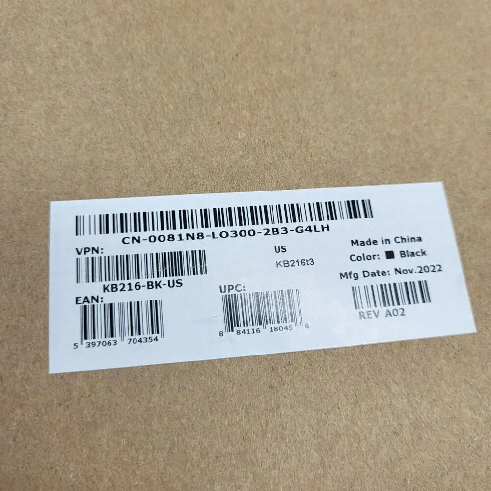 Dell Multimedia Keyboard-KB216 US International QWERTY Black New In Box